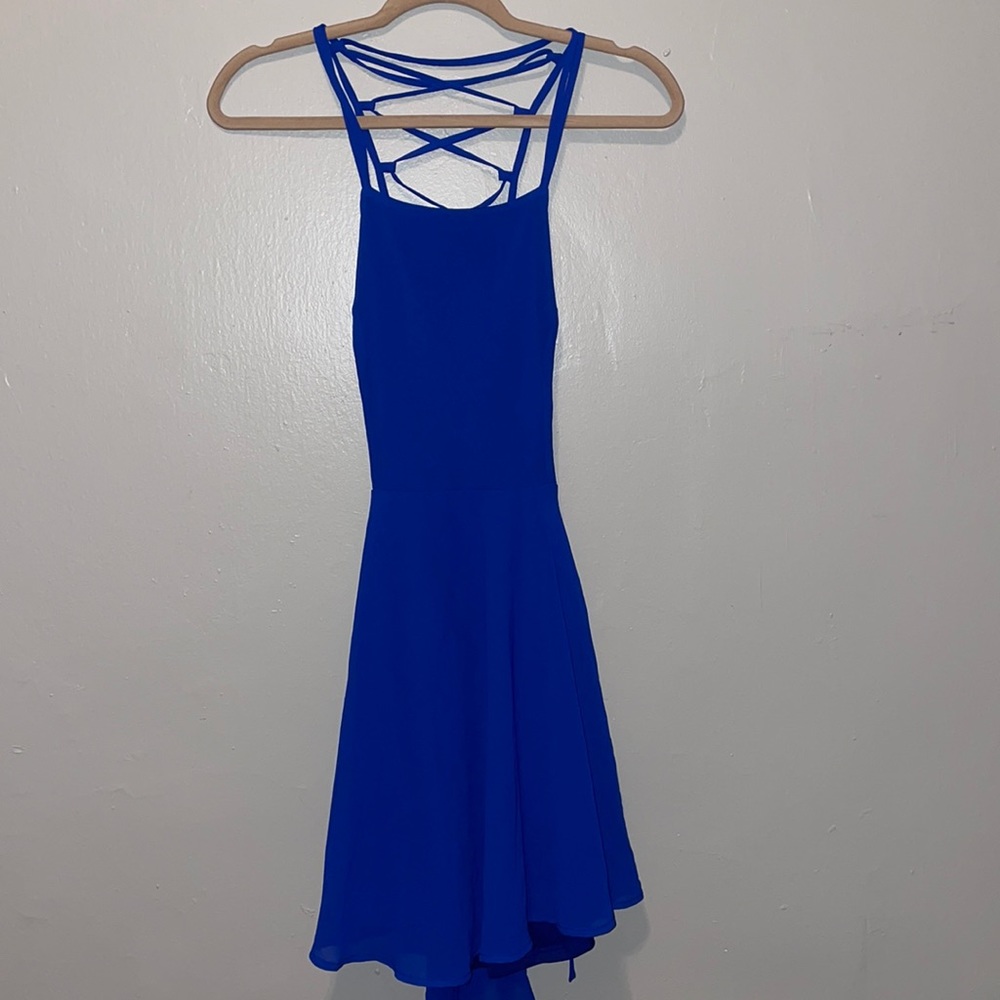 Lulus -Royal Blue Beautiful Strappy Back Dress S